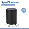 WENKO Kosmetik-Treteimer Leman in Schwarz 5 L Produktbild-Vorschau 3