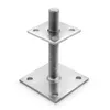 A metal post anchor with a threaded rod and two square plates, shown against a white background. Produktbild-Vorschau