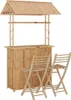 Bar-Set aus Bambus 2-Sitzer mit Dach und klappbaren Produktbild-Vorschau 1