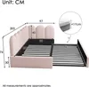 A diagram showing the dimensions of a bed frame with a mattress detail. Náhled obrázku produktu