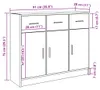 vidaXL Artisan dubový príborník 91x28x75 cm materiál na Náhľad obrázku produktu 8