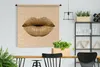 MuchoWow® Wandteppich Wandbehang Lippen - Pastell - Braun Produktbild-Vorschau 2