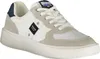 A single white and gray sneaker with navy accents. Produktbild-Vorschau