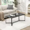 WOHNLING Stolik kawowy szklany metalowy czarny 100 cm Podgląd zdjęcia produktu 2