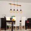 ZMH Pendelleuchte Holz Esstisch Hängelampe 4 Flammig Produktbild-Vorschau 3
