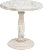 BELIANI Beistelltisch Hellbraun und Weiß Mango Holz ⌀ 61 cm Produktbild-Vorschau 1