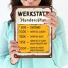 Werkstatt Stundensätze Metallschild in 15x20 cm Produktbild-Vorschau 3