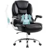 A black ergonomic office chair with chrome accents is shown against a white background. The chair has a high back and padded armrests. A graphic overlay displays three upward-pointing arrows and the text "400 LBS" within a light blue triangle, indicating t Produktbild-Vorschau