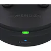 A close-up view of a black electronic device, likely a charging case for earbuds, showing branding and indicator lights. Produktbild-Vorschau
