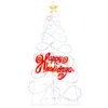A decorative LED Christmas tree with a "Happy Holidays" sign. Podgląd zdjęcia produktu