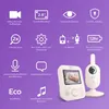 Marketing image showing a baby monitor and its features with icons and text. Produktbild-Vorschau