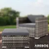Sgabello da giardino in rattan AREBOS grigio | Cuscino Anteprima dell’immagine prodotto 2