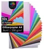 OfficeTree 50x Glitzerpapier A4 – 20 Farben 250g/m² - Produktbild-Vorschau 1