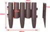 A diagram showing a section of brown plastic garden edging with dimensions indicated. Voir les images du produit