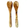 Salatbesteck MITTEL, ca. 30 cm, Olivenholz – naturbelassen, Produktbild-Vorschau 2