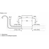 A technical drawing showing dimensions and connections for a dishwasher. Produktbild-Vorschau