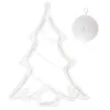 A clear product shot of a Christmas tree-shaped LED light decoration and a suction cup with a hook. Produktbild-Vorschau