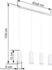 A diagram showing the dimensions of a white pendant light fixture. Náhled obrázku produktu