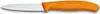 A single kitchen knife with an orange handle and a serrated silver blade, shown against a white background. Produktbild-Vorschau