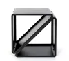 A black metal firewood rack with a diagonal shelf, shown against a white background. Produktbild-Vorschau