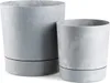 HowHomely | Jardinière Azalea - Gris Béton - 35 cm - Pots Voir les images du produit 8