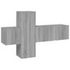 The Living Store 3-tlg. TV-Schrank-Set Grau Sonoma Produktbild-Vorschau 2