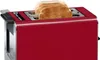 A close-up view of a red toaster with toast inside. Produktbild-Vorschau