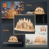 LED Holz Lichterbogen Weihnachtsdorf mit Timer - 44 x 26 cm Produktbild-Vorschau 3