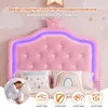 INONEFT Kinderbed 90x200 cm, prinsessenbed met bekleding, Productafbeelding-voorbeeld 4