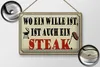 Blechschild Spruch 30x20cm wo ein Wille ist Steak Grill Produktbild-Vorschau 3