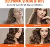 A collage of four images showing different hairstyles achieved with a hair styling tool. Produktbild-Vorschau