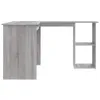 vidaXL Rohový písací stôl Grey Sonoma 120x140x75 cm Náhľad obrázku produktu 5