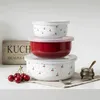 Altom Design Wisienki 3er Emaille Schüssel Set mit Deckel Produktbild-Vorschau 2