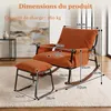 Fauteuil à bascule d’allaitement avec repose-pieds, poche Voir les images du produit 3