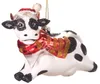 BRUBAKER Vache boule de Noël en verre avec bonnet de Noël Voir les images du produit 1
