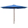 vidaXL Parasol avec mât en bois 350 cm bleu Voir les images du produit 7