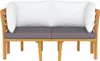 vidaXL 2-Sitzer-Gartensofa mit Kissen Massivholz Akazie Produktbild-Vorschau 3