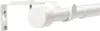 Close-up of a white curtain rod bracket and part of the rod with a finial. Voir les images du produit