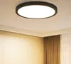 A modern, round LED ceiling light fixture mounted on a white ceiling. Produktbild-Vorschau
