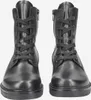 A pair of black leather boots are shown from the front against a white background. Produktbild-Vorschau