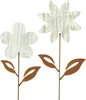2x fiches de jardin "fleur" en métal avec finition rouille Voir les images du produit 4