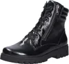 A black patent leather lace-up boot with a side zipper, shown against a white background. Anteprima dell’immagine prodotto