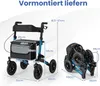 COSTWAY Rollator skladací, 2v1 invalidný vozík a cestovný Náhľad obrázku produktu 3