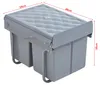 A gray built-in trash can with two compartments, shown from a slightly elevated angle. Anteprima dell’immagine prodotto