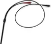 A black audio cable with red and black connectors on a white background. Voir les images du produit