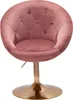 WOHNLING Lounge chair velvet pink / gold design otočná Náhled obrázku produktu 7