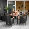 A couple is enjoying a meal at an outdoor dining set on a wooden deck. Náhľad obrázku produktu
