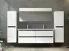 Doppelwaschtisch Keramik Badmöbel Set 120 cm Weiß Produktbild-Vorschau 3
