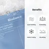 A product shot of a face mask package next to a marketing graphic detailing its benefits. Produktbild-Vorschau