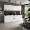 ULWEHOME Küchenzeile 260 cm Weiß Hochglanz, Küchenmöbel-Set Produktbild-Vorschau 3
